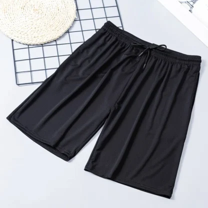 Solid Color Breathable Gym Shorts - Image 3