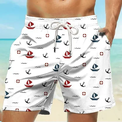 Printed Elastic Waist Gym Short
