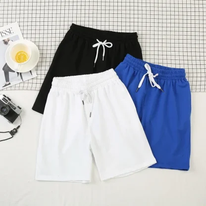 Solid Color Breathable Gym Shorts - Image 5