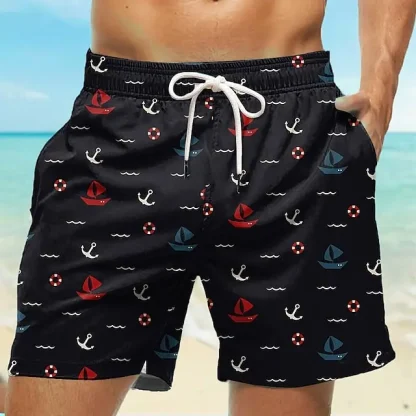 Printed Elastic Waist Gym Short - Image 2
