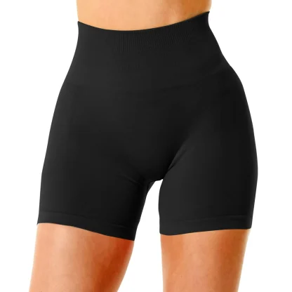 Solid Seamless Gym Shorts - Image 3