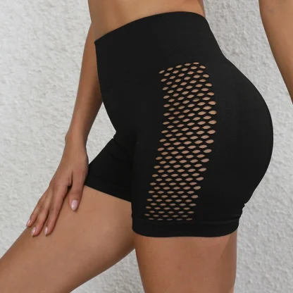 Sexy Black Hollow Out Gym Short